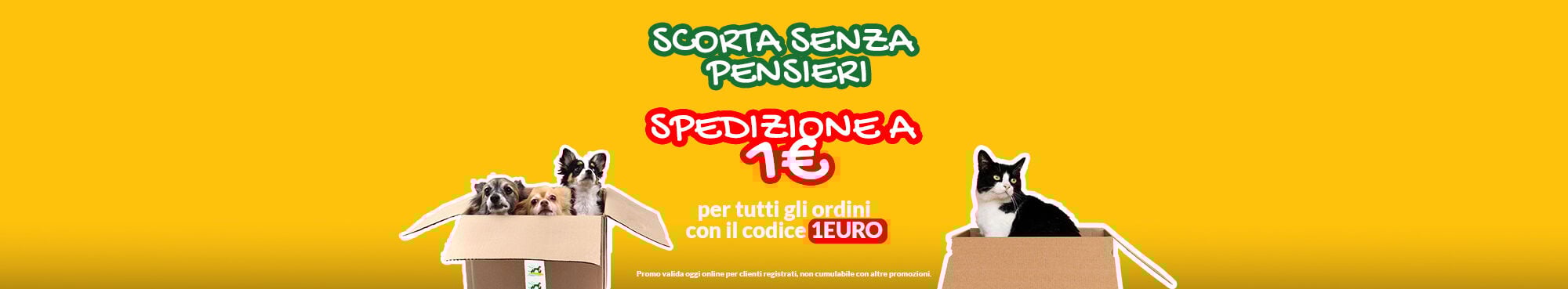 APPROTITTANE SUBITO! Spedizione a 1 € con il codice 1EURO!