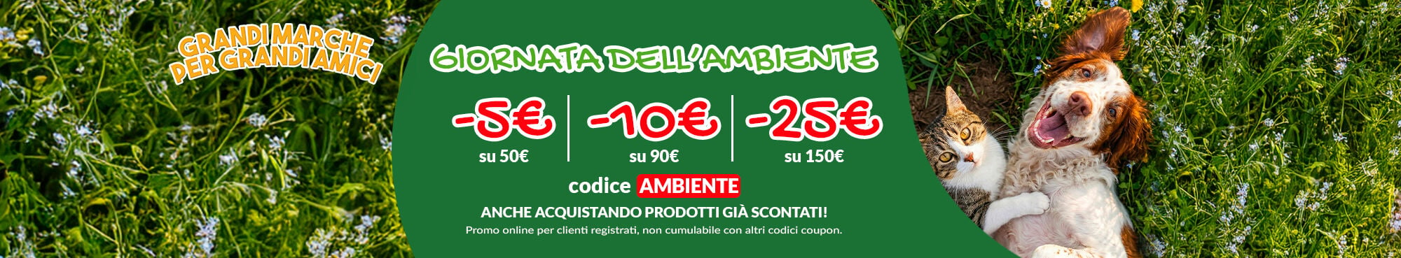 Per te fino a 25&euro; di extra sconto, anche sui prodotti gi&agrave; in offerta e Grandi Marche! Scegli il tuo sconto e applica il codice AMBIENTE. Inizia il tuo shopping!