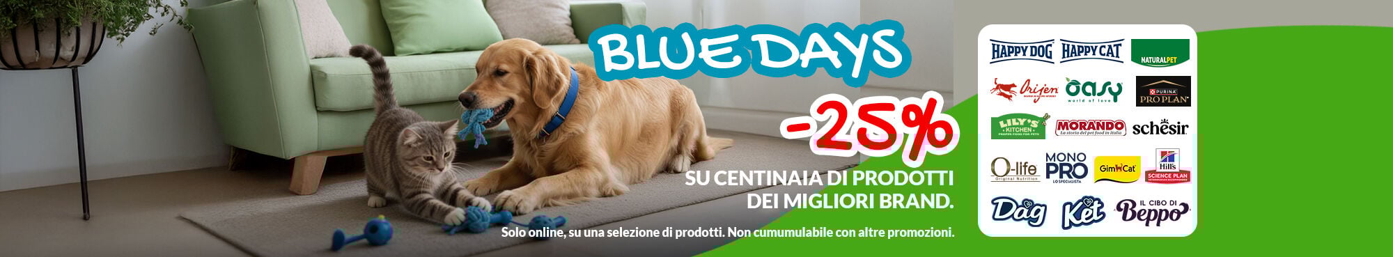 &Egrave; tornata la BLUE WEEK! 25% di sconto sui brand aderenti, solo oggi, escluse offerte, approfittane subito!