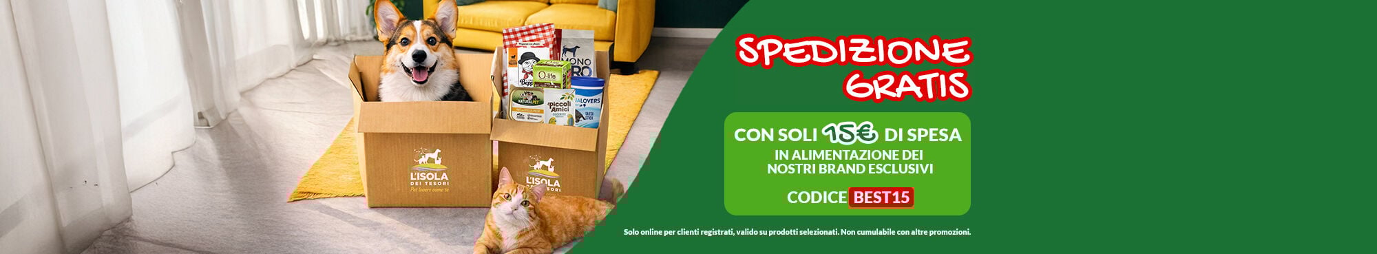 APPROTITTANE SUBITO! Oggi la spedizione &egrave; gratis se spendi almeno 15&euro; in alimentazione dei nostri brand!