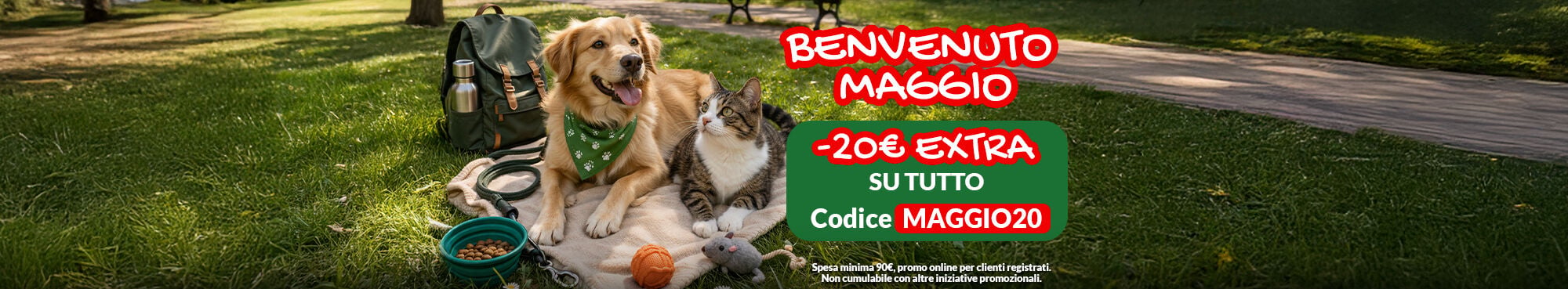 Oggi per te -20&euro; di extra sconto su tutta la tua spesa, anche sui prodotti gi&agrave; in offerta! Ti baster&agrave; applicare il codice: MAGGIO20 a carrello. Approfittane subito!