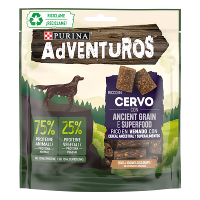 Adventuros Snack Dog Adult Ancient Grain&Superfood Cervo 120 gr