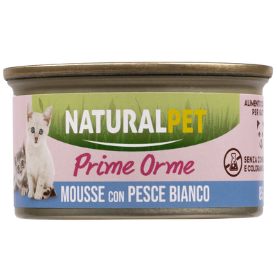 Naturalpet Kitten Prime Orme Mousse con Pesce Bianco 85 gr