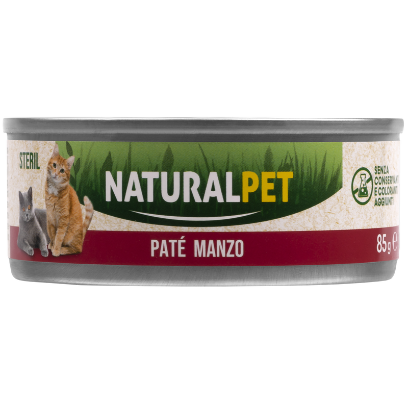 Naturalpet Cat Sterilised Paté Manzo 85gr