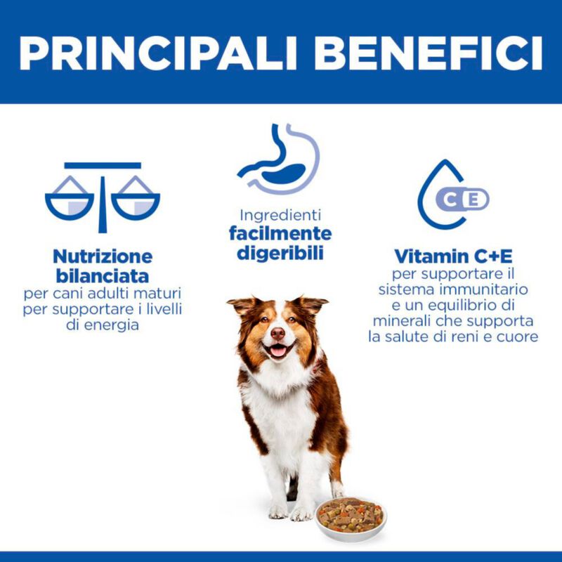 Hill's Science Plan Spezzatino per cani anziani Pollo e verdure 363 gr