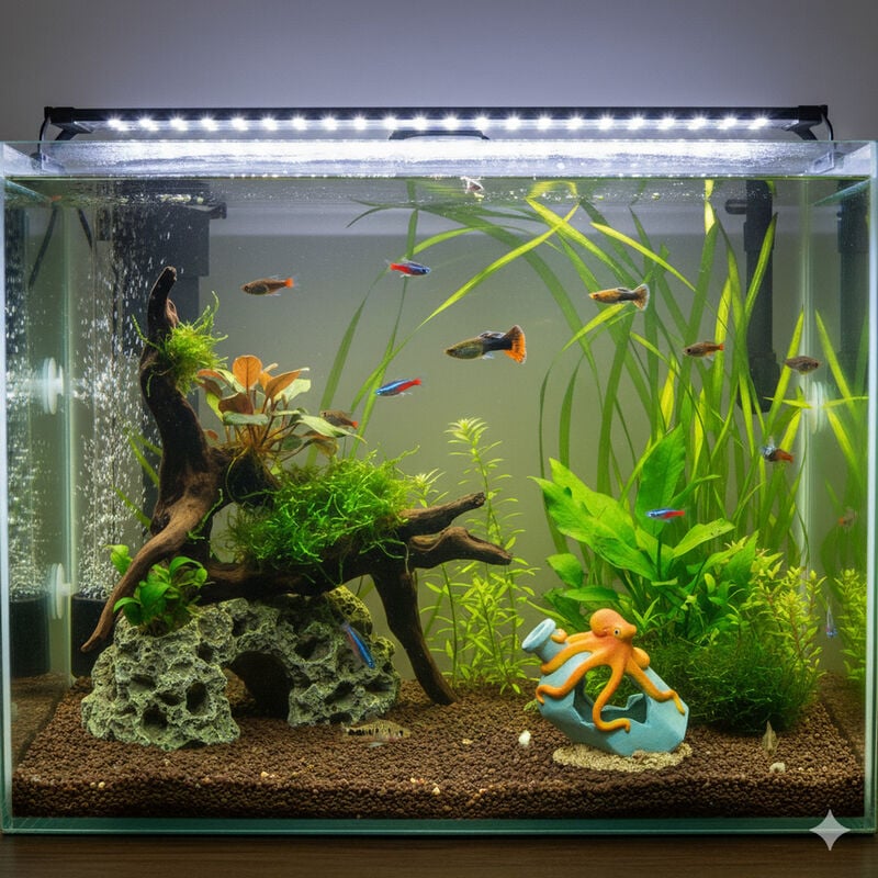 Askoll Decorazione per acquari Bottiglia con Polpo 9,5x7x9 cm