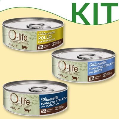 Kit degustazione O-Life cat adult sfilaccetti 70 gr