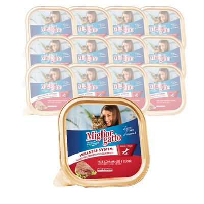 Migliorgatto Pat&eacute; con Manzo e cuore 100gr