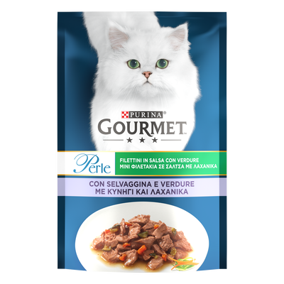Gourmet Perle Cat Adult Filettini in Salsa con Verdure, con Vitello e Verdure 85 gr