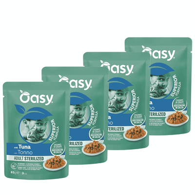 Oasy Bocconcini in Salsa per gatti adulti sterilizzati con Tonno 85 gr