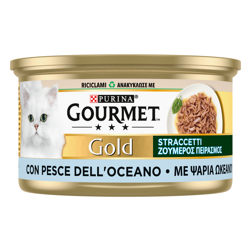 Gourmet Gold con Sfilaccetti di Pesce dell'Oceano 85gr