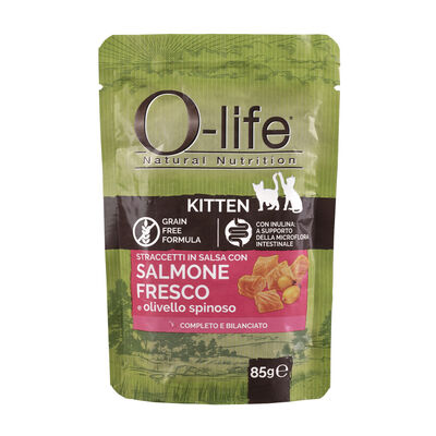 O-life Kitten Straccetti in salsa con Salmone fresco e olivello spinoso 85 gr