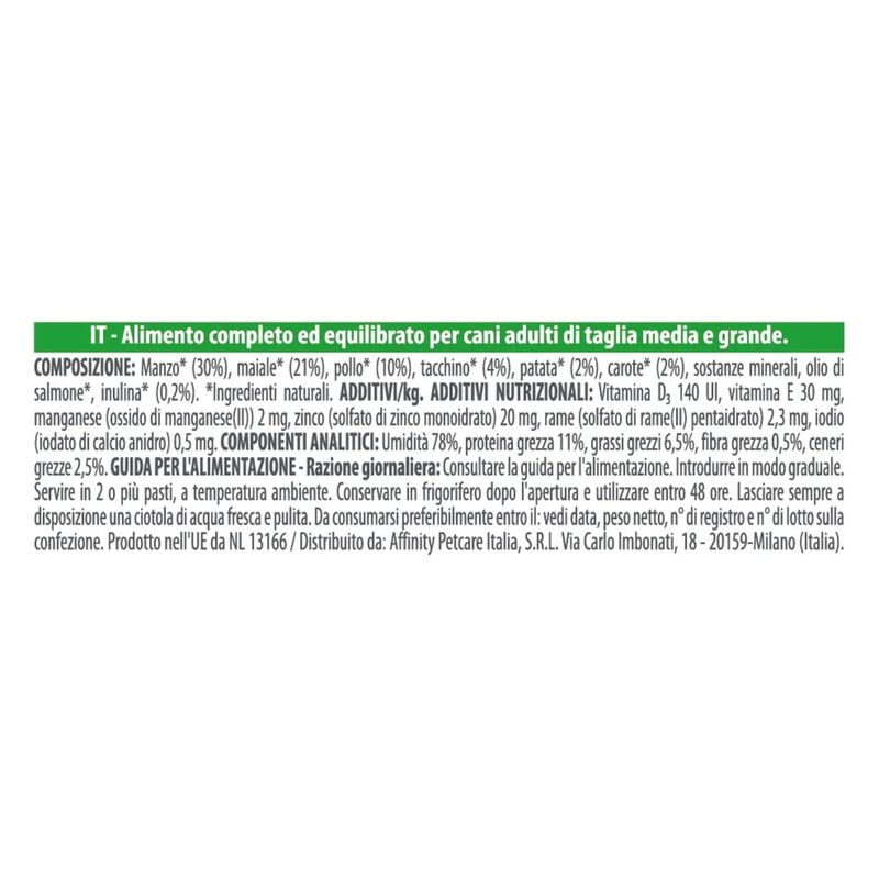 Natural Trainer Dog Medium/Maxi al Manzo 400 gr