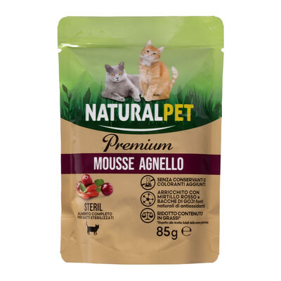 Naturalpet Premium Cat Steril Mousse Agnello 85gr