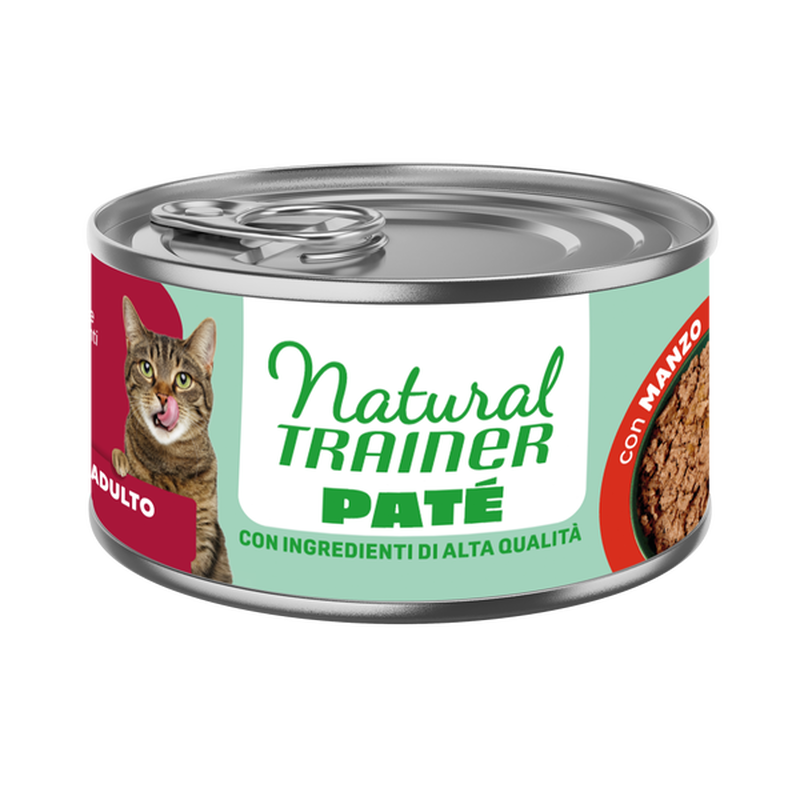 Natural Trainer Pat&eacute; con Manzo per Gatti Adulti 85gr
