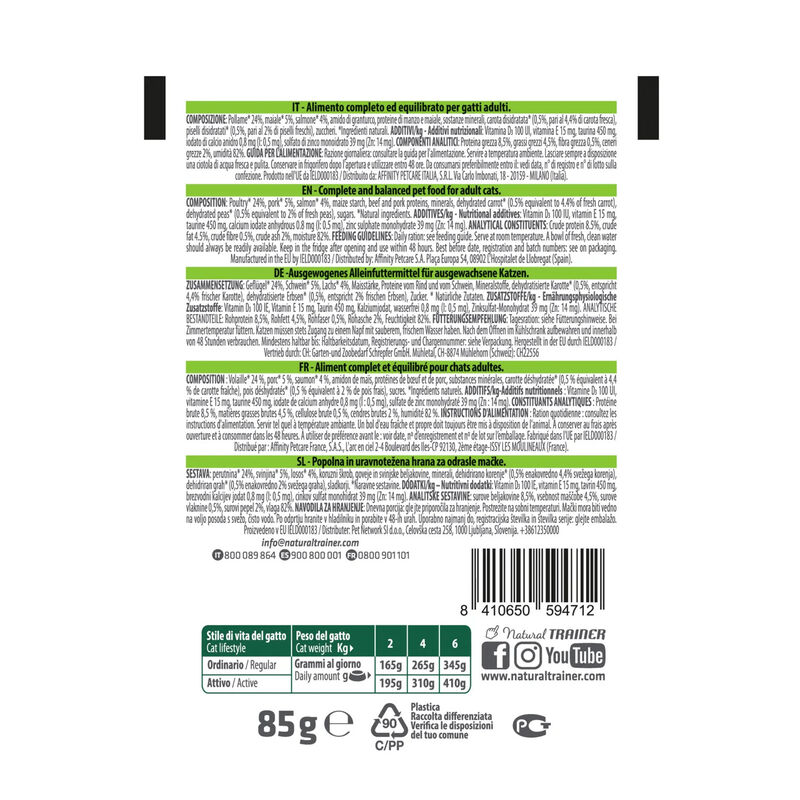 Natural Trainer Cat Adult Straccetti di salmone 85gr