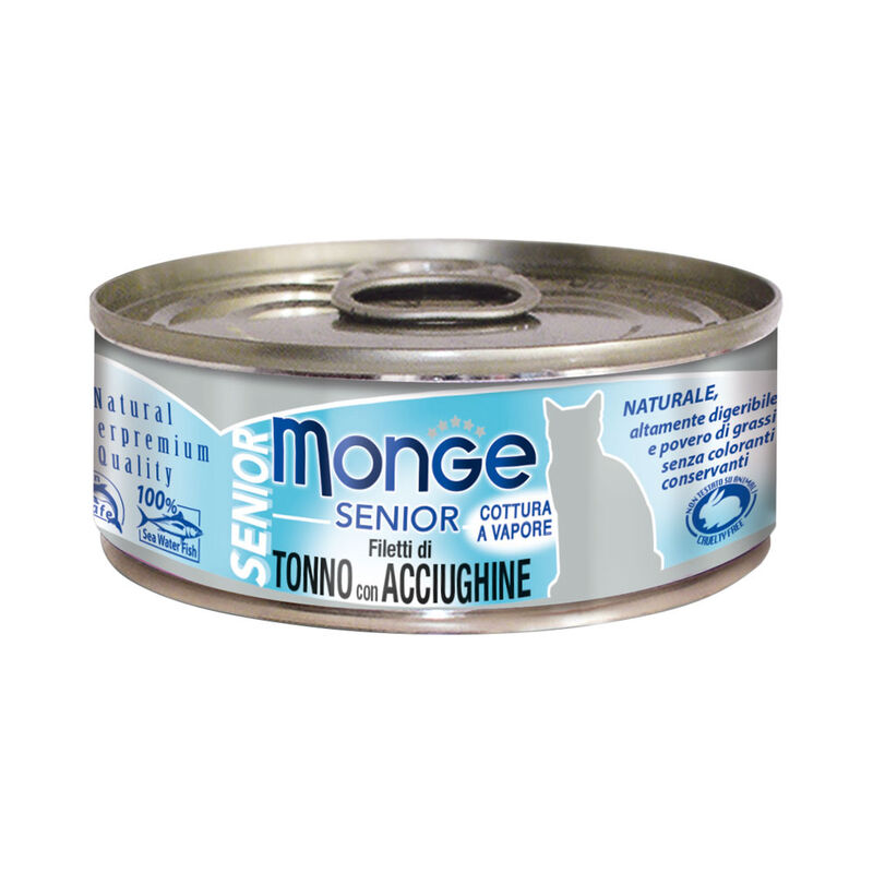 Monge Jelly Cat Senior Filetti di Tonno con Alici 80 gr