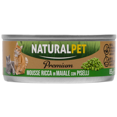 Naturalpet Premium Cat Adult Mousse Maiale e piselli 85gr