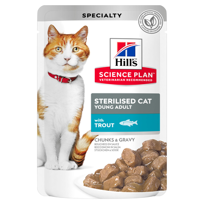 Hill's Science Plan Cat Young Adult Sterilised con Trota Bustina 85 gr