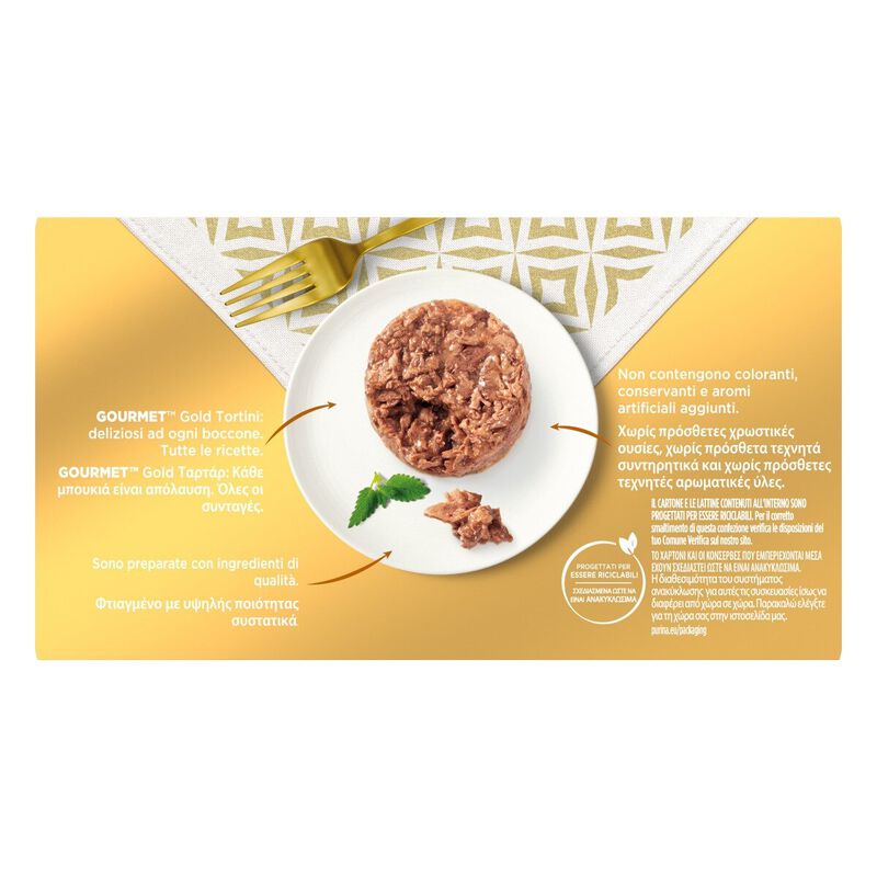Gourmet Gold Cat Tortini con Salmone e Tonno 85grx4pz