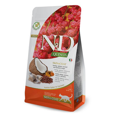 Farmina N&D Quinoa Cat Adult Skin&Coat Herring Aringa Curcuma e Cocco 1,5 kg