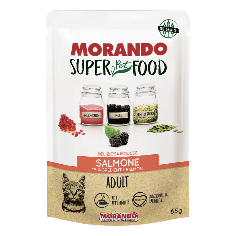 Morando SuperPetFood Cat Adult mousse con Salmone 85 gr