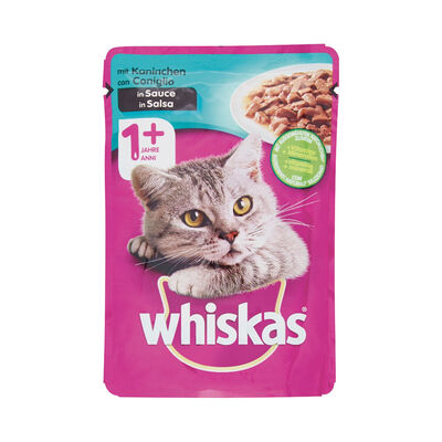 Whiskas Cat Adult 1+ bustine con coniglio in salsa 100 gr