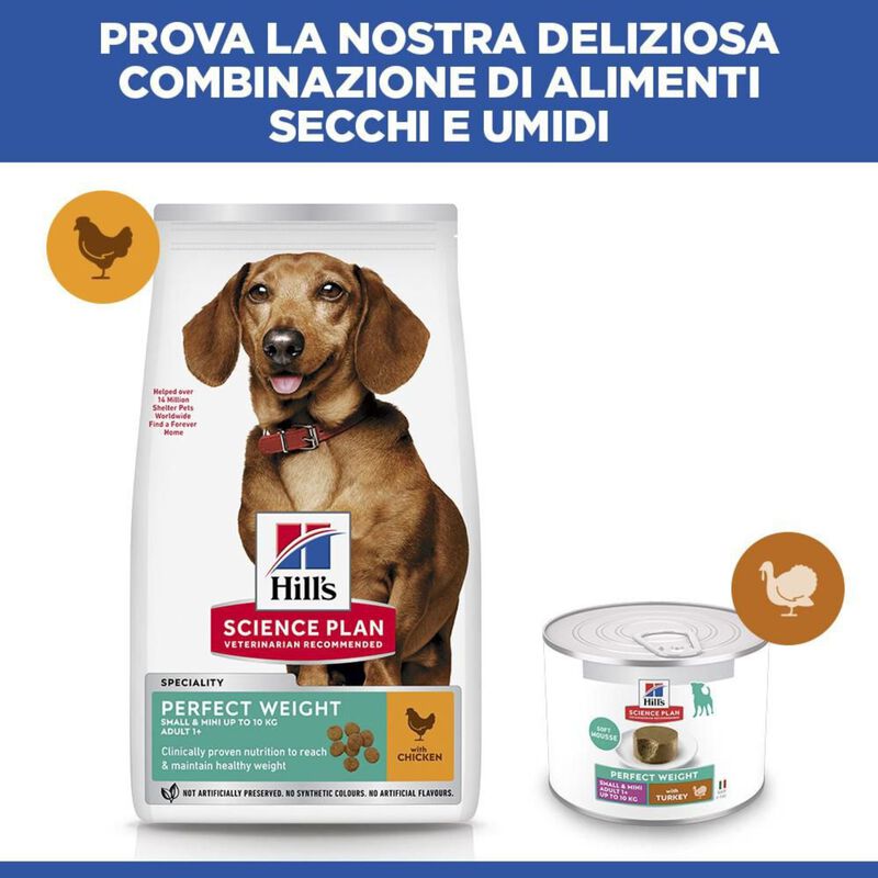 Hill's Science Plan Dog Perfect Weight Small & Mini Adult al Pollo 1,5 kg