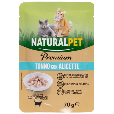 Naturalpet Premium Cat Adult Tonno con Alicette 70g