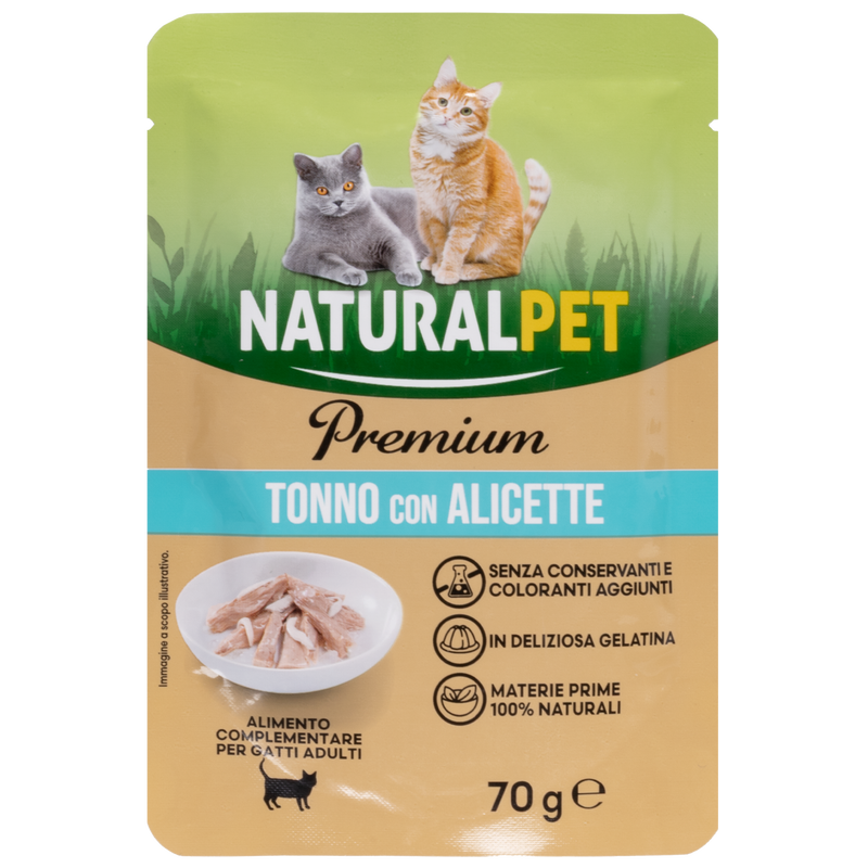 Naturalpet Premium Cat Adult Tonno con Alicette 70g