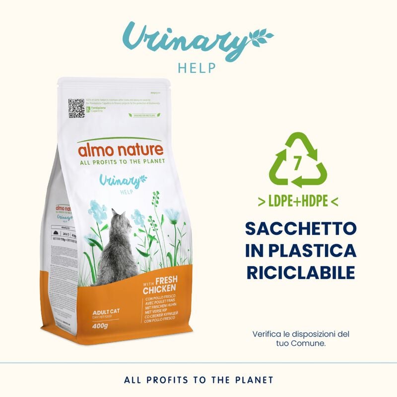 Almo Nature Urinary Crocchette per gatti adulti con Pollo 2 kg