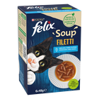 Felix Soup Cat Adult Filetti Merluzzo Tonno e Platessa 6x48 gr