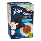 Felix Soup Cat Adult Filetti Merluzzo Tonno e Platessa 6x48 gr image number 0