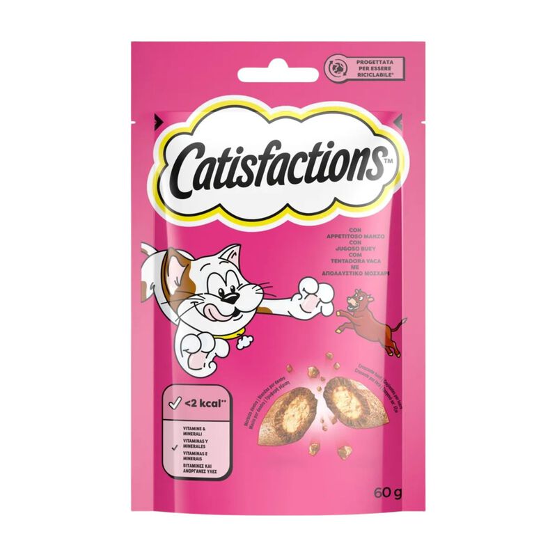 Catisfactions Snack per Gatto con Manzo 60 gr