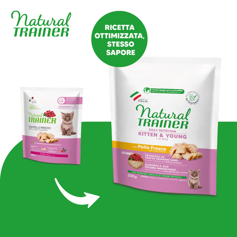 Natural Trainer Cat Kitten con Pollo Fresco 300 gr