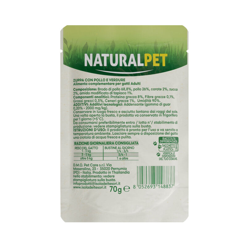 Naturalpet  Cat adult Zuppa con Pollo e Verdure 70g
