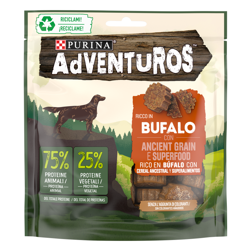 Adventuros Snack Dog Adult Ancient Grain&Superfood Bufalo 120 gr