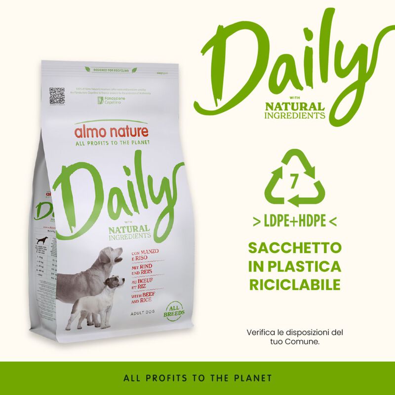 Almo nature Daily Dog Adult All breeds Manzo e Riso 1,2 kg