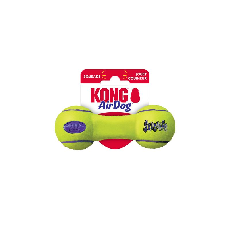 Kong AirDog Squeaker Dumbbell per cani Tg S Giallo