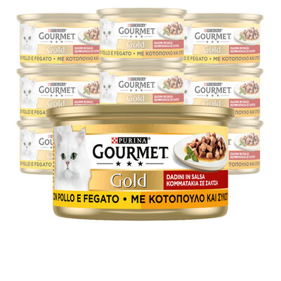 Gourmet Gold Cat Adult Dadini in Salsa con Pollo e Fegato 85 gr