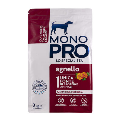 Monopro Dog Adult Medium&Large Grain Free Agnello 3 kg