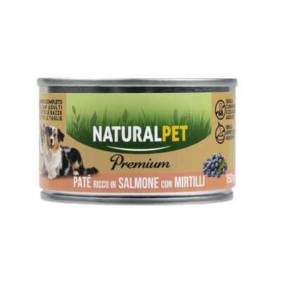 Naturalpet Dog Adult Paté ricco in Salmone con mirtilli 150 gr