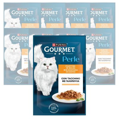 Gourmet Perle Cat Adult Filettini in Salsa con Tacchino 85 gr