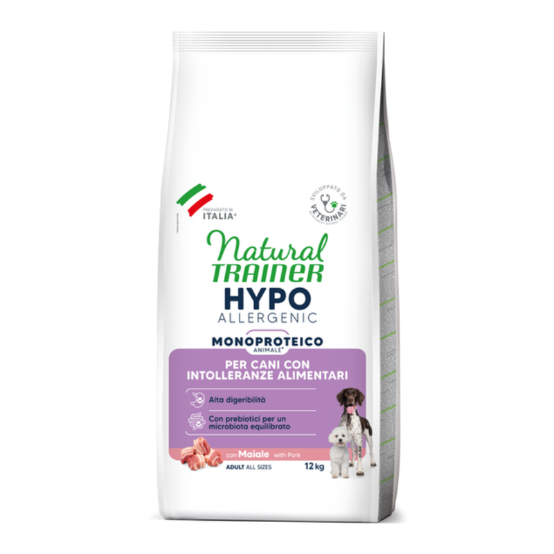 Natural Trainer Hypoallergenic Cani Adulti Maiale 12kg 