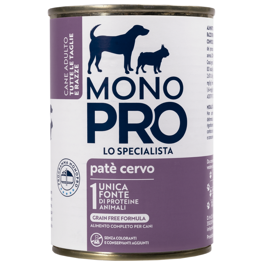 Monopro Dog Adult All breeds Pat&egrave; Cervo 400 gr