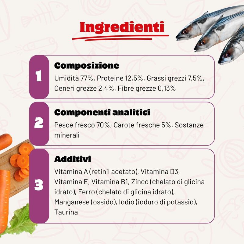 Real Bowl Rag&ugrave; per gatti adulti Pesce 80 gr