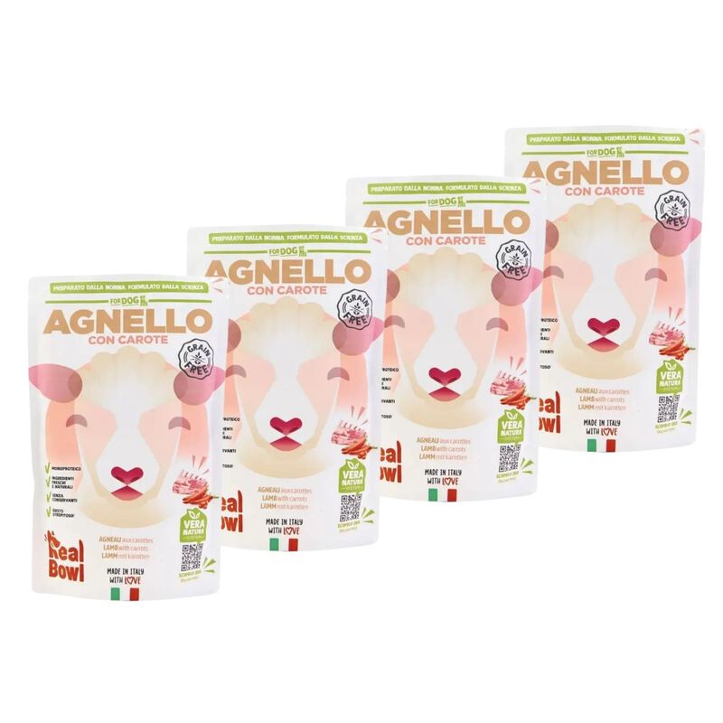 Real Bowl Grain Free per cani con Agnello 400 gr