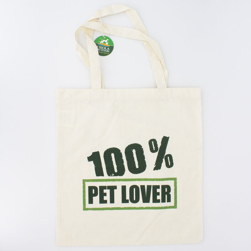 Shopper in tessuto stampa verde 100% Pet Lover