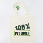 Shopper in tessuto stampa verde 100% Pet Lover image number 0
