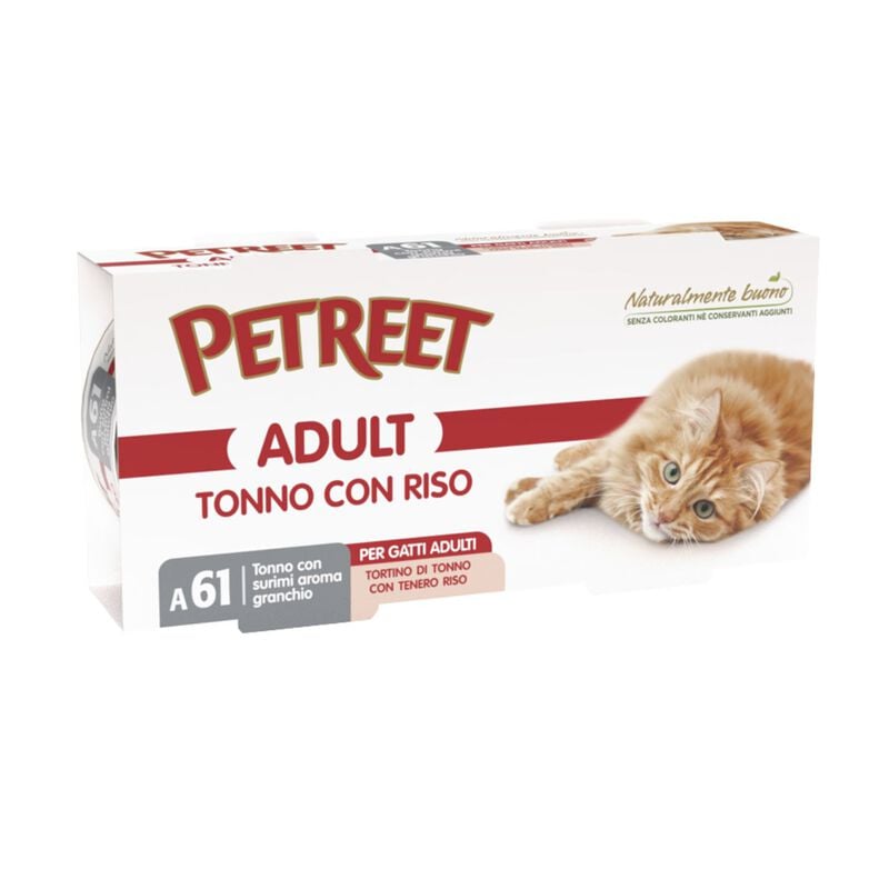 Petreet Cat Tortino Tonno con riso e surimi aroma granchio 2 x 170 gr